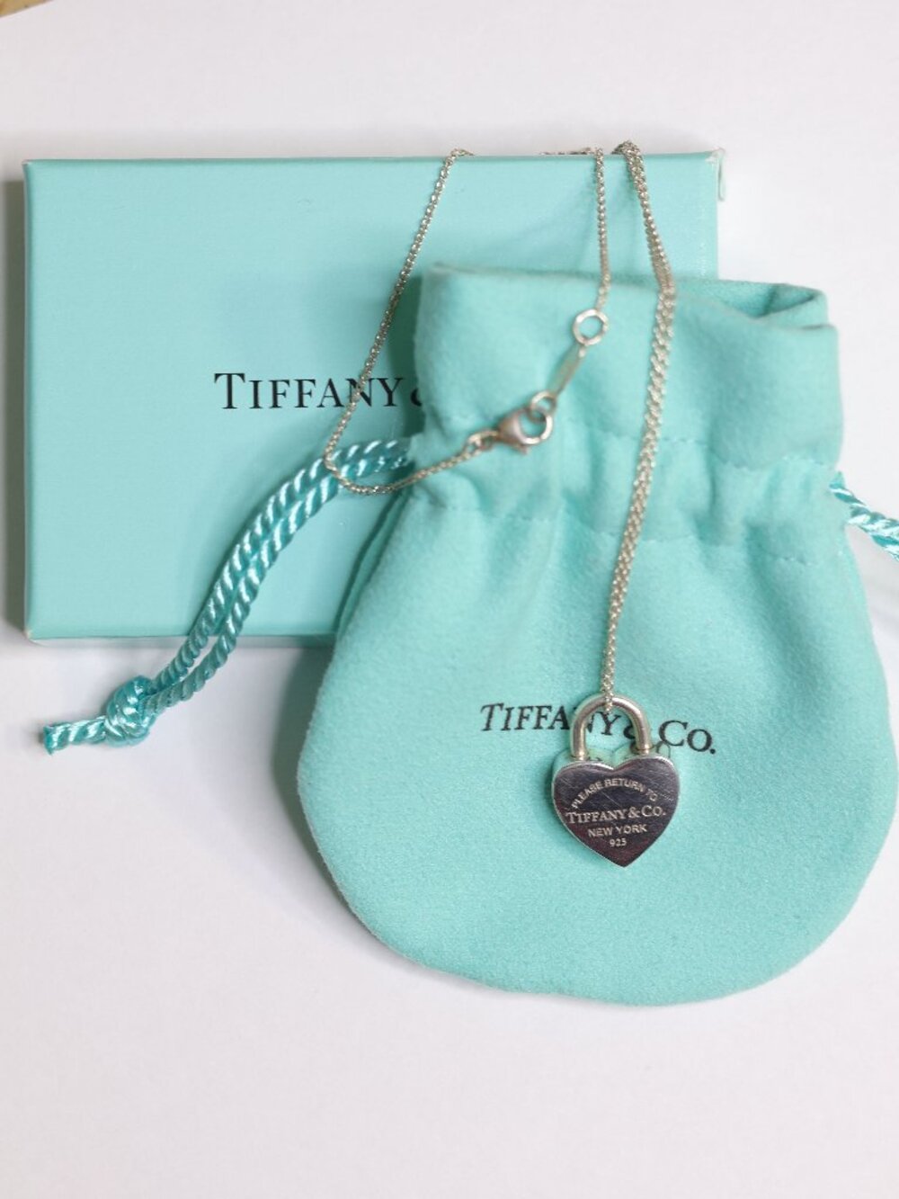 Tiffany & Co. Heart Lock Necklace On 16" Chain